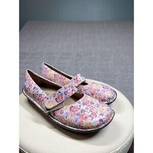 Algeria Pink Floral rose Mary Jane Comfort Clog Shoe Womens Size 38 FEL-346